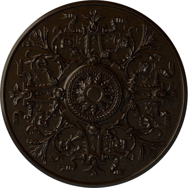 Ekena Millwork Versailles Ceiling Medallion (Fits Canopies up to 3 1/4"), Hand-Painted Bronze, 33"OD x 1 3/4"P CM33VEBZS - main